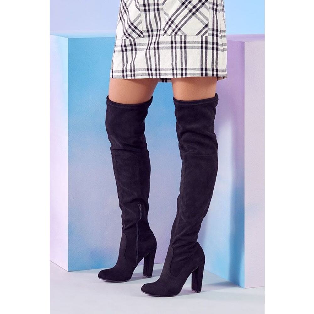 Just Fab Philipa Over-The-Knee Boot Black Size 9.5